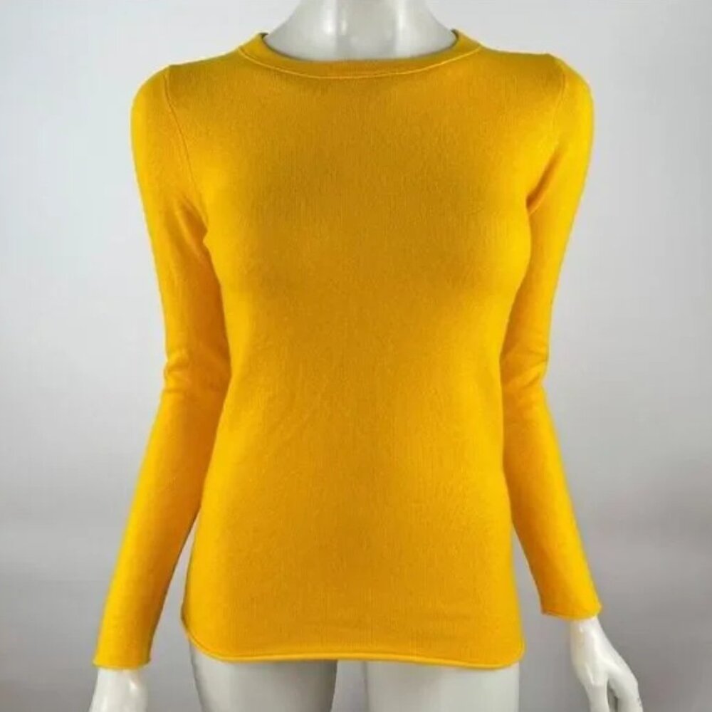 J Crew Gustoso Long Sleeve Crewneck 100% Cashmere Sweater XS